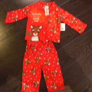 New Rudolph the Red Nosed Reindeer Christmas Pajamas pj's 18M
